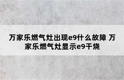 万家乐燃气灶出现e9什么故障 万家乐燃气灶显示e9干烧